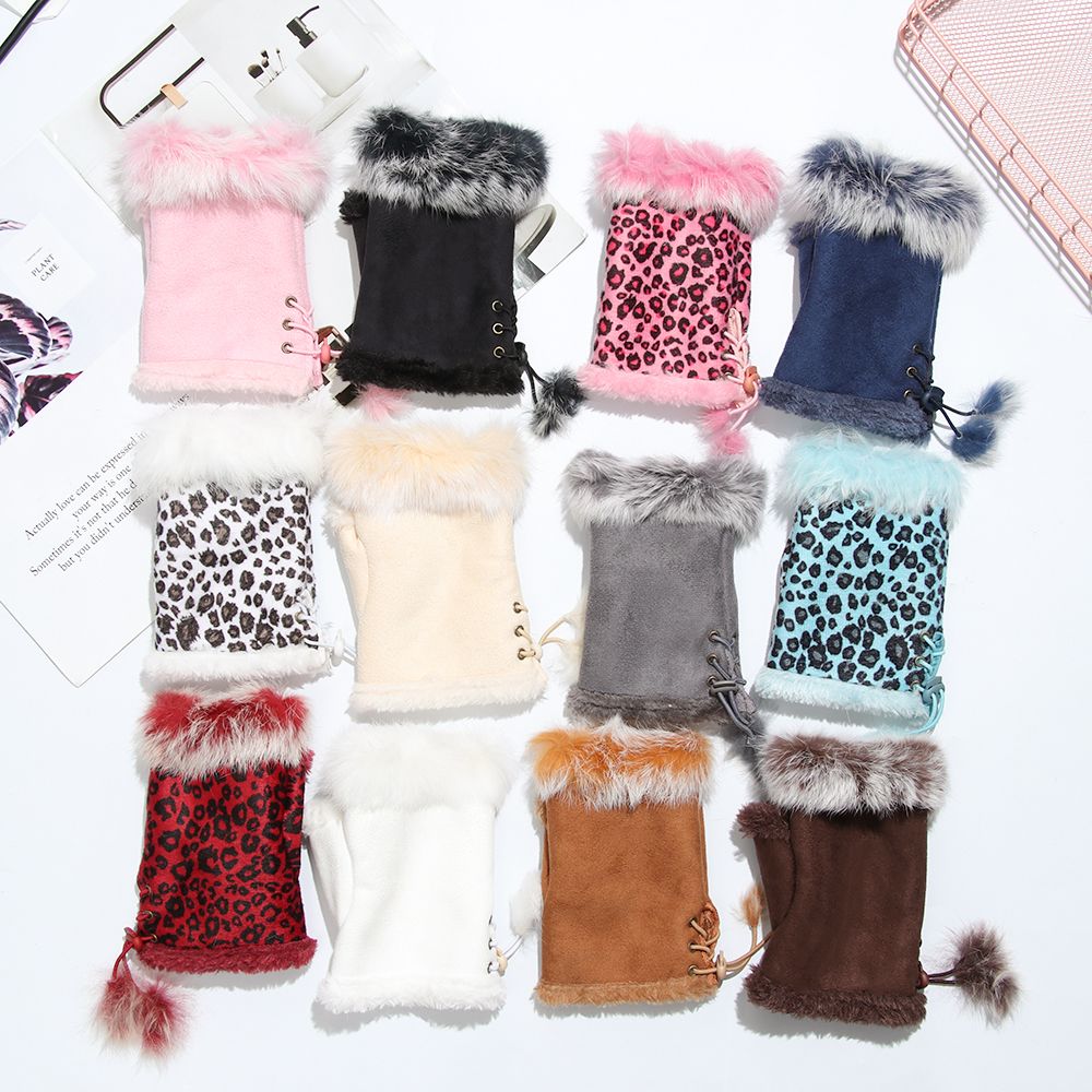 1 Pair New Fashion Faux Rabbit - Leather Work Winter Gloves ulasan dan harga