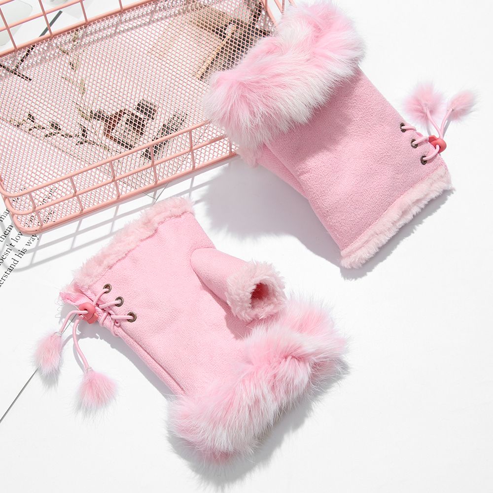 1 Pair New Fashion Faux Rabbit - Leather Work Winter Gloves ulasan dan harga