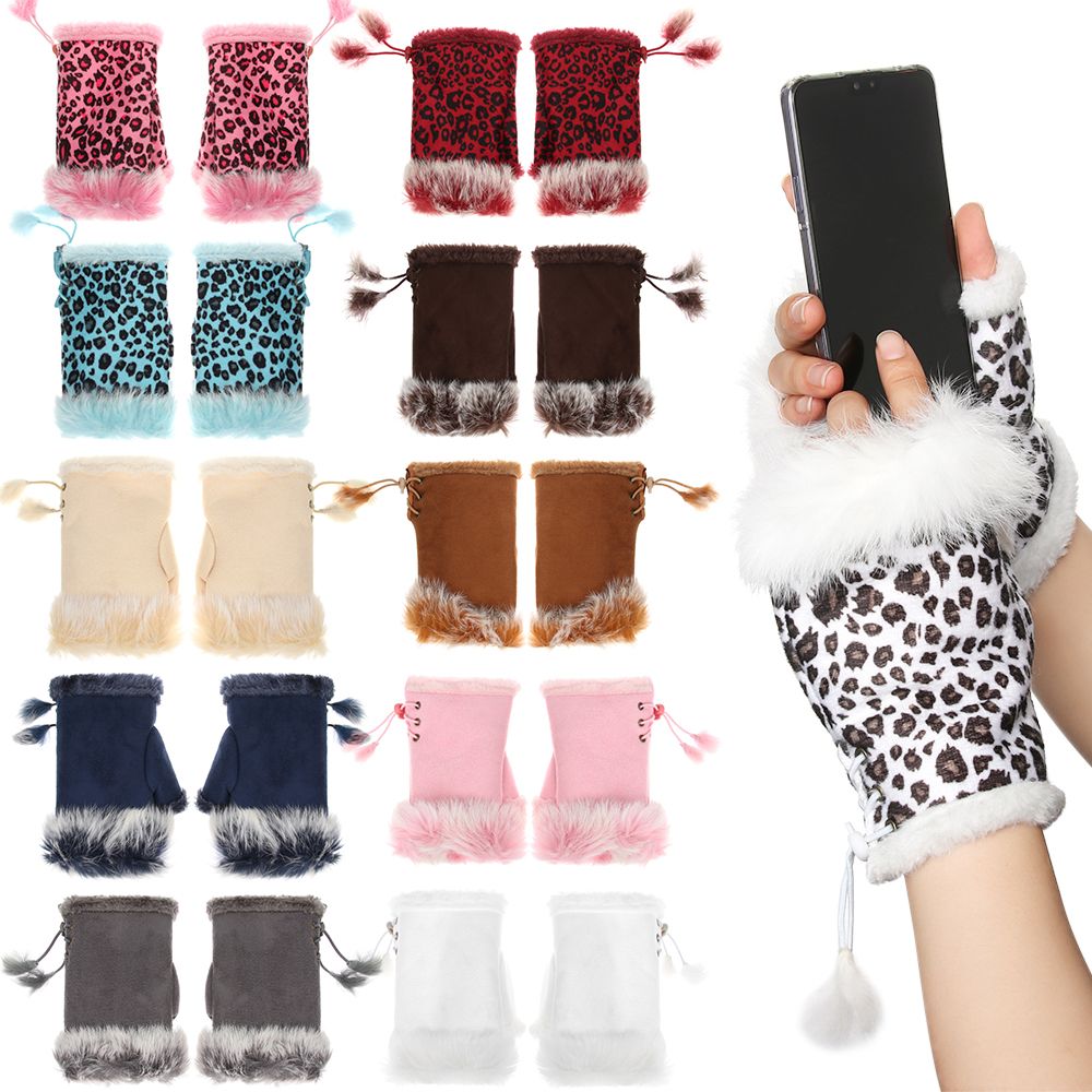 1 Pair New Fashion Faux Rabbit - Leather Work Winter Gloves ulasan dan harga