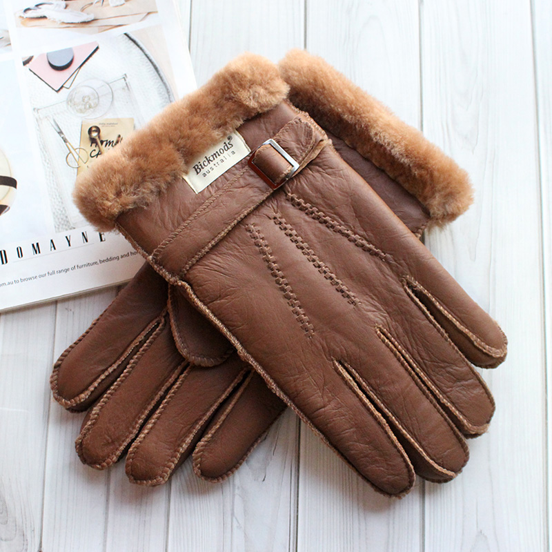 Sheepskin Fur Gloves Men's Thi - Leather Work Winter Gloves ulasan dan harga