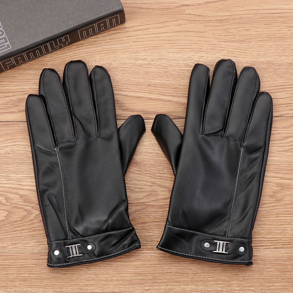 Men's Fleece Thermal Leather G - Leather Work Winter Gloves ulasan dan harga