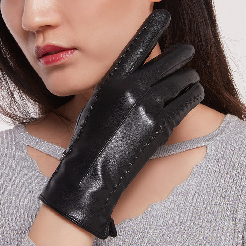 Women's Sheepskin Gloves Winte - Leather Work Winter Gloves ulasan dan harga