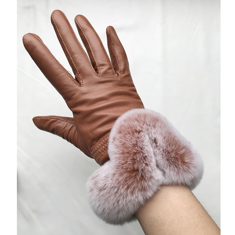 Women Winter Genuine Sheepskin - Leather Work Winter Gloves ulasan dan harga