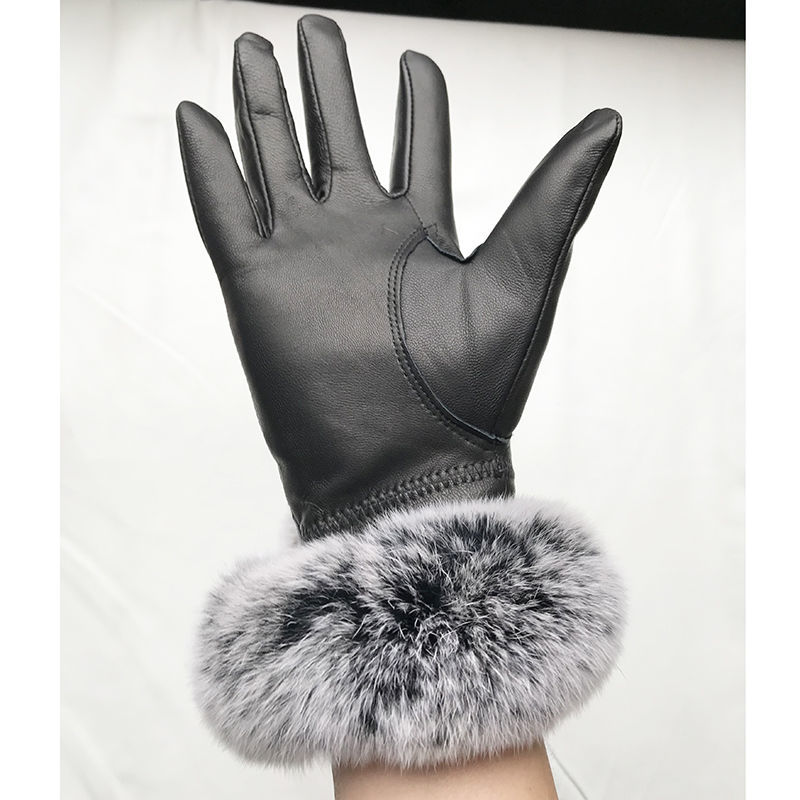 Women Winter Genuine Sheepskin - Leather Work Winter Gloves ulasan dan harga