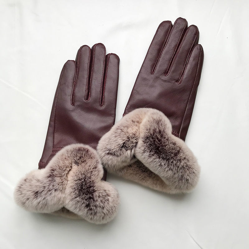 Women Winter Genuine Sheepskin - Leather Work Winter Gloves ulasan dan harga