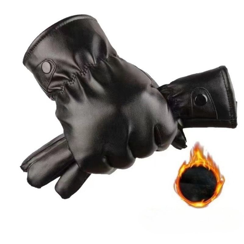 Winter Fashion Black PU Leathe - Leather Work Winter Gloves ulasan dan harga