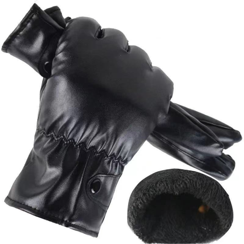 Winter Fashion Black PU Leathe - Leather Work Winter Gloves ulasan dan harga