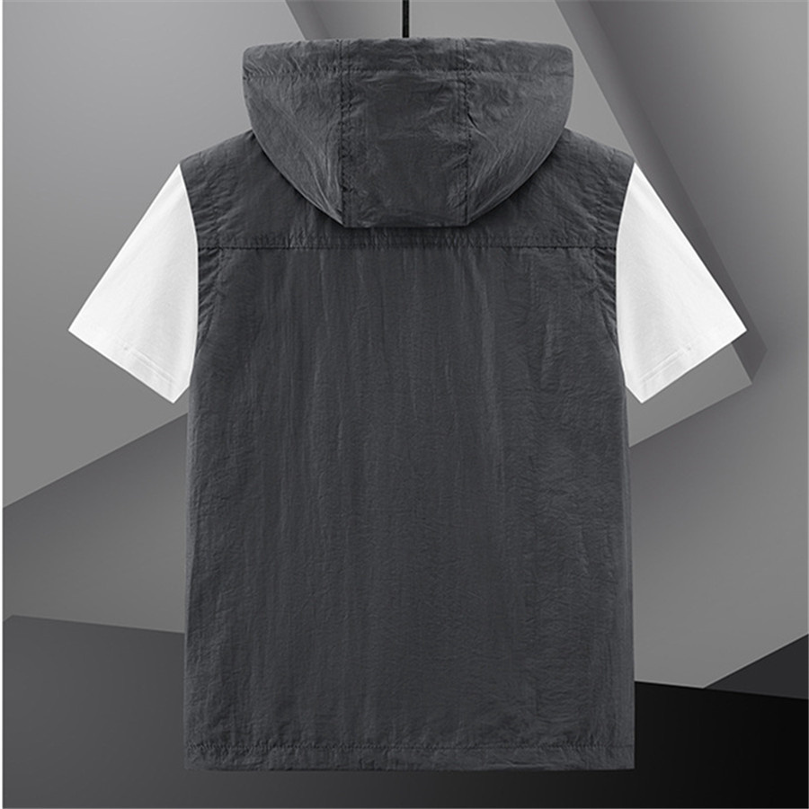 Hooded Vest Men's Multi-Pocket - Leather Work Vest ulasan dan harga