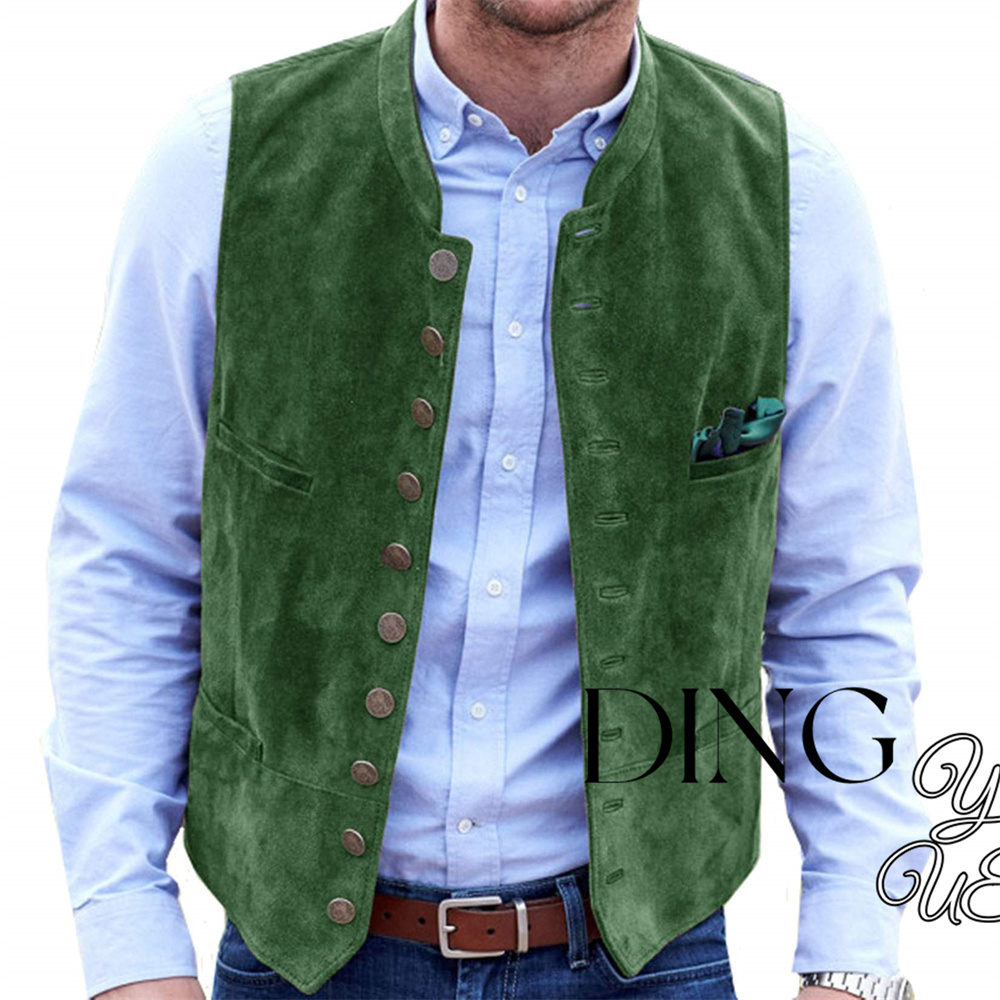 Men's Suede Leather 10-button  - Leather Work Vest ulasan dan harga