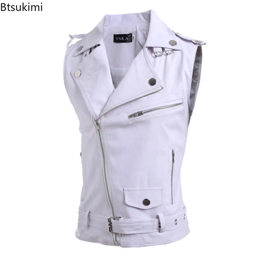 2026 Men's Casual PU Leather V - Leather Work Vest ulasan dan harga
