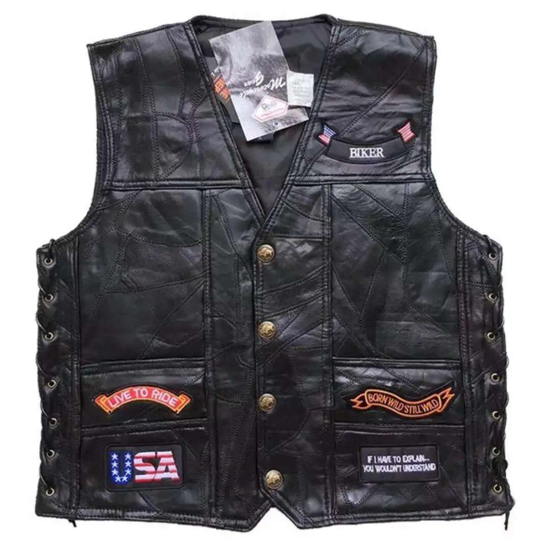 Motorcycle Style American Clas - Leather Work Vest ulasan dan harga