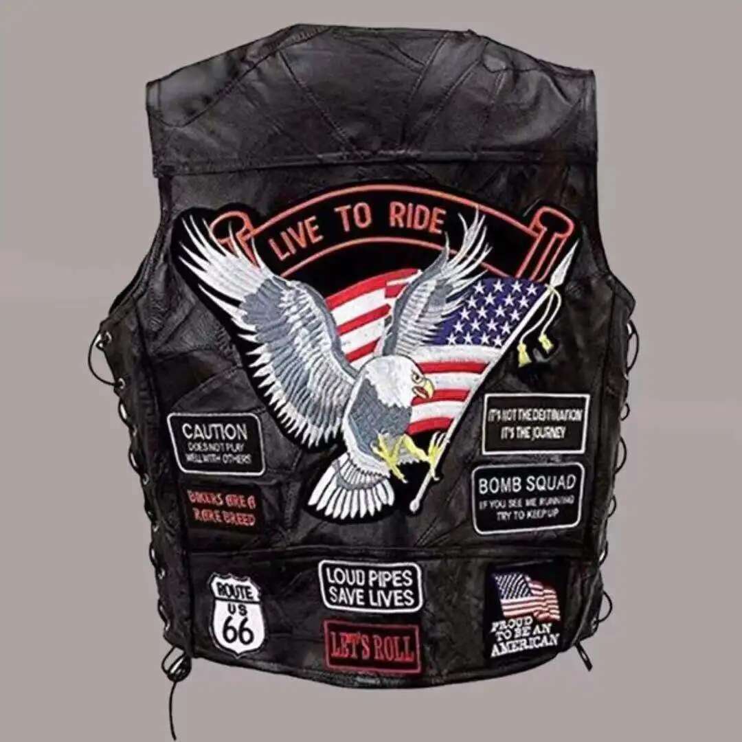 Motorcycle Style American Clas - Leather Work Vest ulasan dan harga