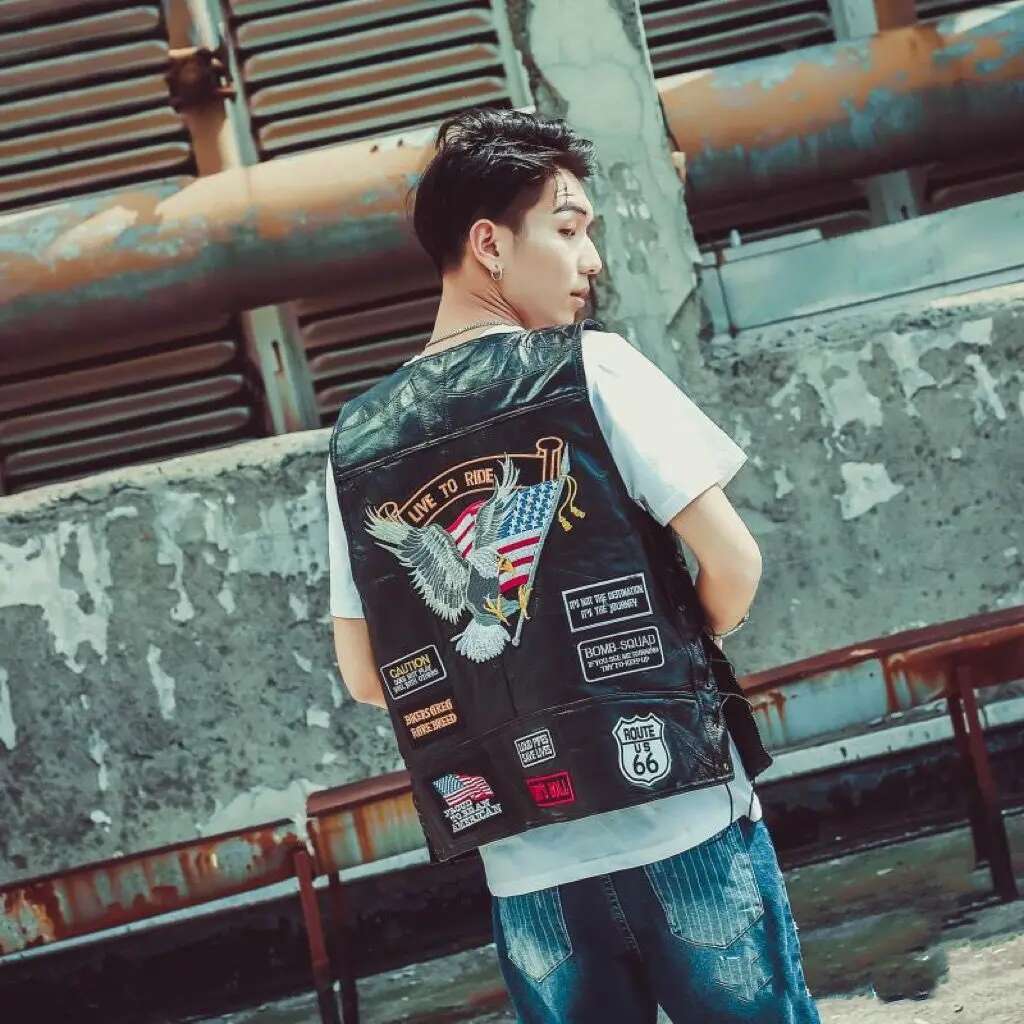 Motorcycle Style American Clas - Leather Work Vest ulasan dan harga
