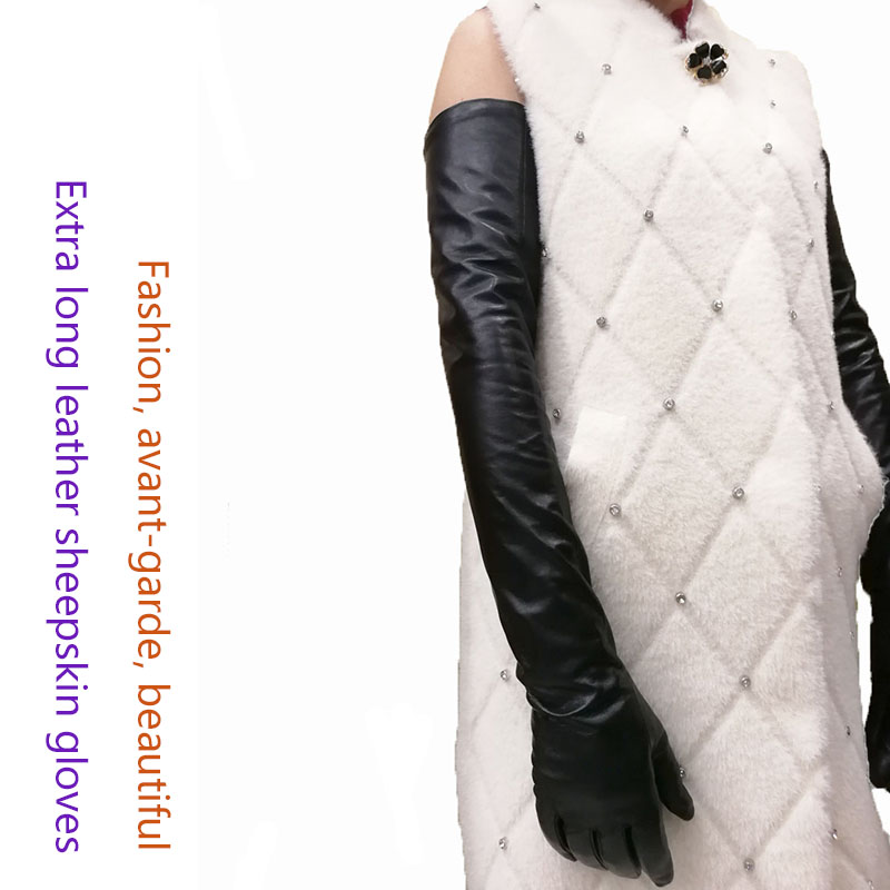 Women's Long Sheepskin Gloves  - Leather Work Winter Gloves ulasan dan harga