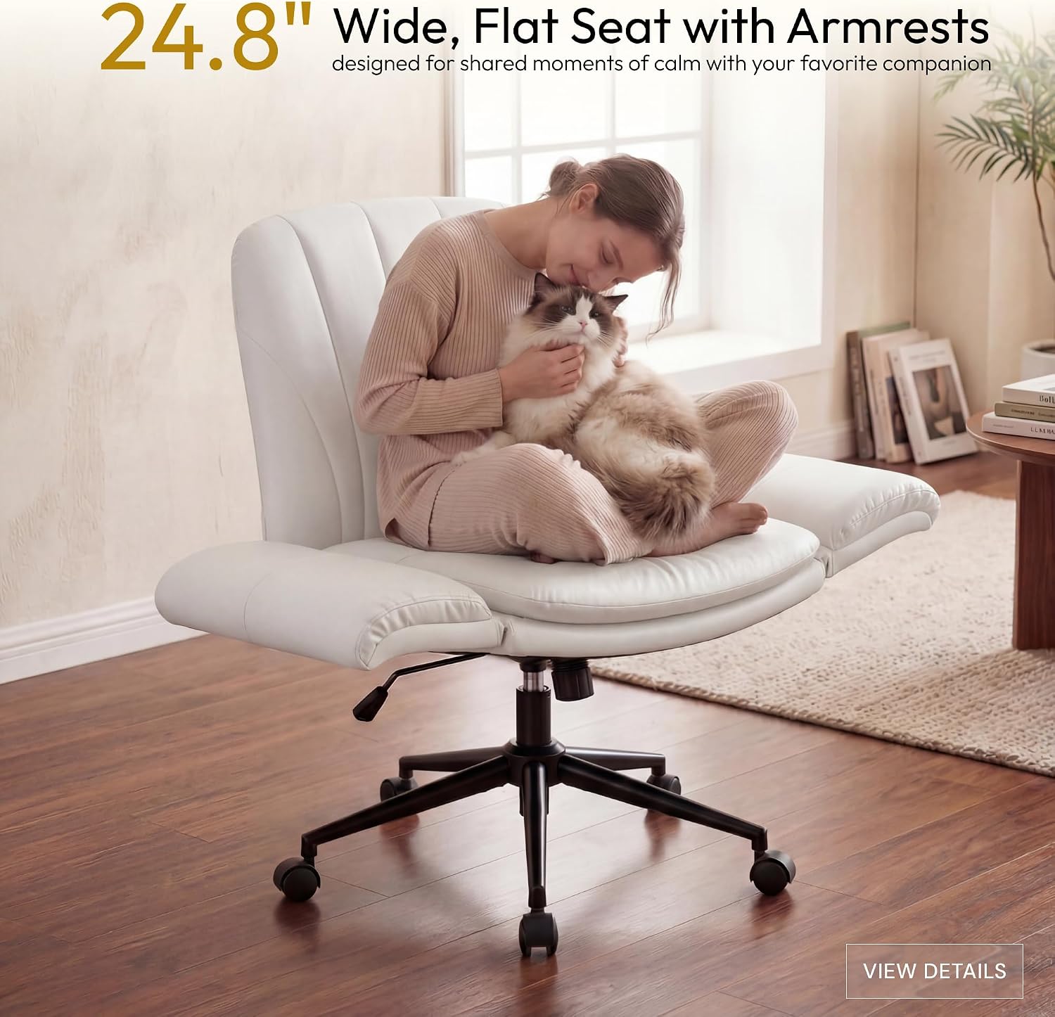 Beige Crisscross-Leg PU-Leathe - Leveling Leatherworking ulasan dan harga