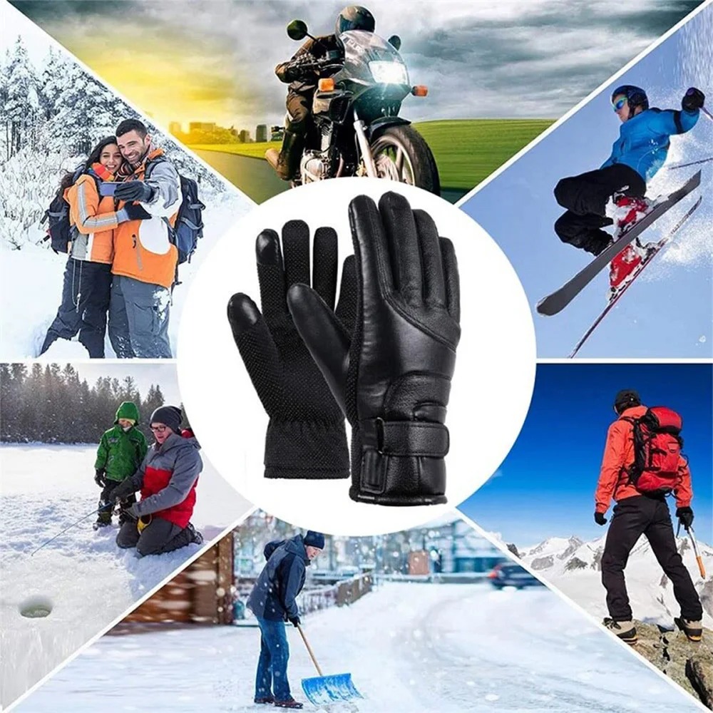 Men Women Electric Heated Skii - Leather Work Winter Gloves ulasan dan harga
