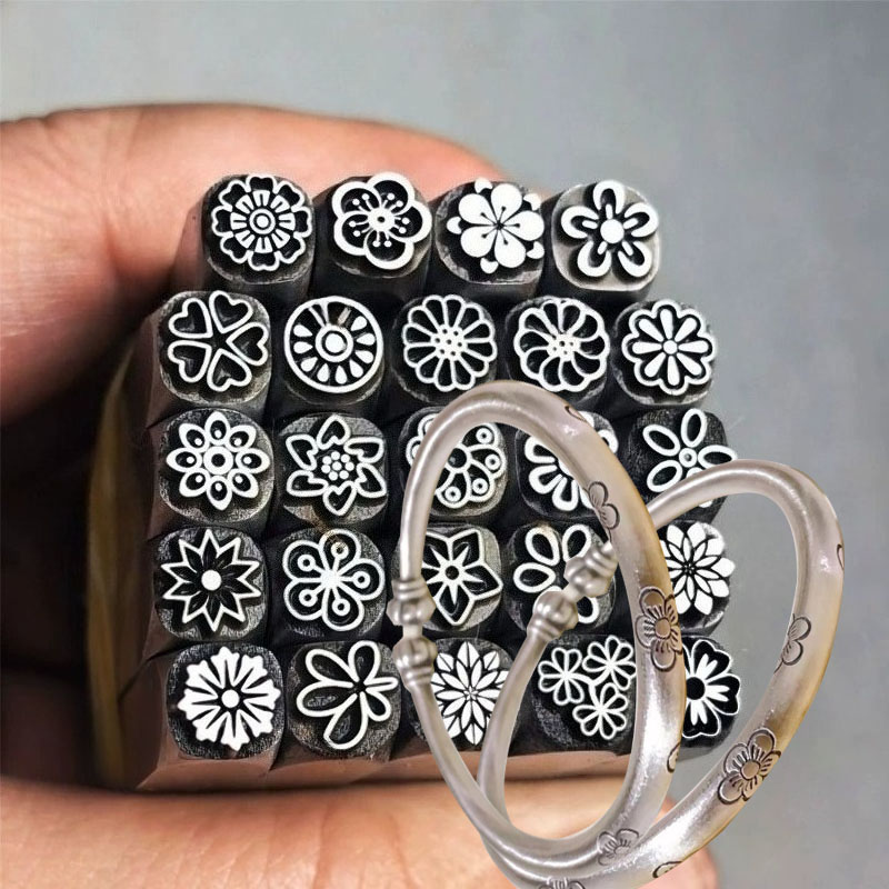 5/7mm Flower Pattern Metal Sta - Leatherwork Patterns ulasan dan harga