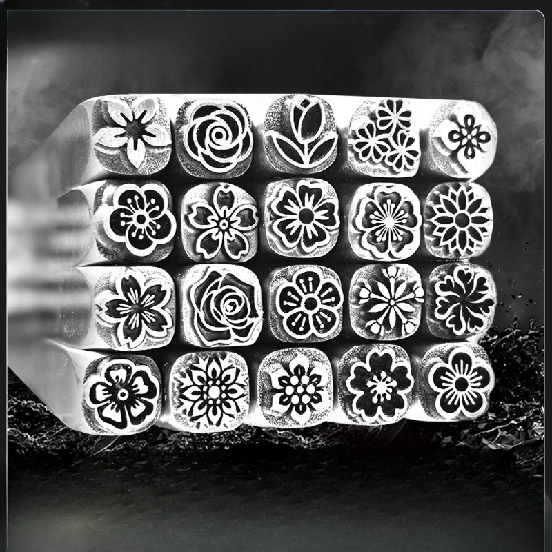 5/7mm Flower Pattern Metal Sta - Leatherwork Patterns ulasan dan harga