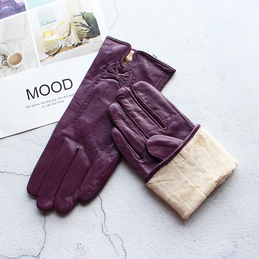 Colorful Leather Gloves Women  - Leather Work Winter Gloves ulasan dan harga