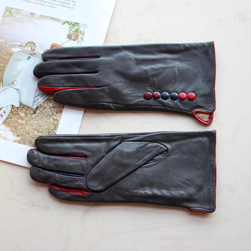 Colorful Leather Gloves Women  - Leather Work Winter Gloves ulasan dan harga