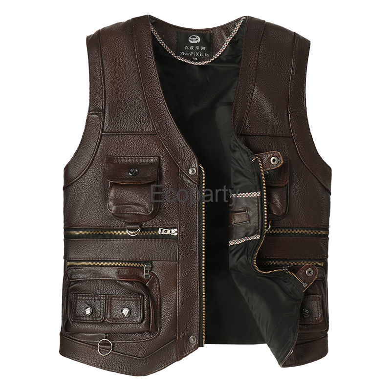 2024 Autumn Winter Leather Ves - Leather Work Vest ulasan dan harga