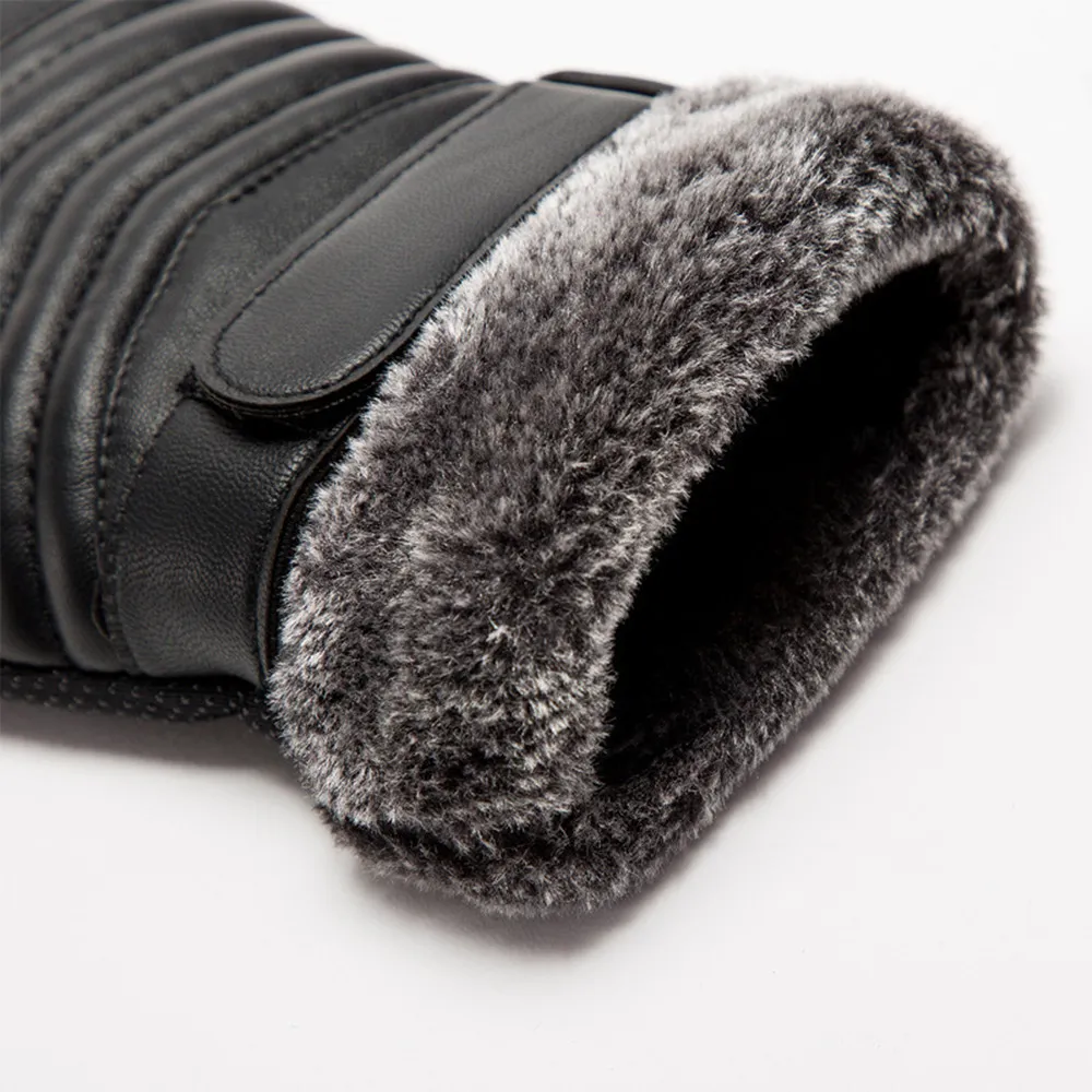 Gloves Winter MEN'S Fur Mouth  - Leather Work Winter Gloves ulasan dan harga