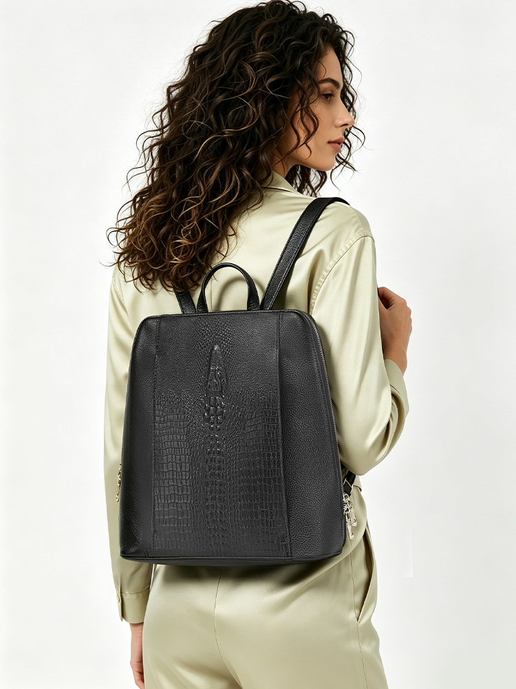 Zency Women's Crocodile Leathe - Leather Work Womens Backpack ulasan dan harga