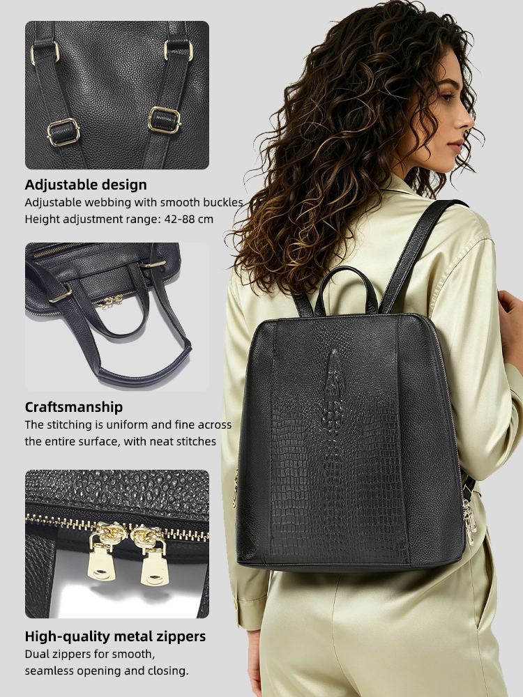 Zency Women's Crocodile Leathe - Leather Work Womens Backpack ulasan dan harga